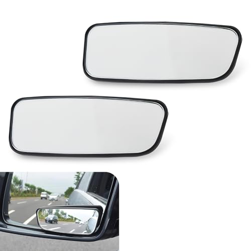 2 PCS Blind Spot Mirrors, Rectangle Wide Angle Rear View Blindspot Mirrors, Adjustable Blind Spot Detection System Accessories, Universal for Cars, Trucks, SUVs (Black)