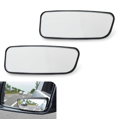 2 PCS Blind Spot Mirrors, Rectangle Wide Angle Rear View Blindspot Mirrors, Adjustable Blind Spot Detection System Accessories, Universal for Cars, Trucks, SUVs (Black)