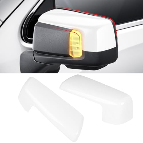 Compatible with Chevy Silverado 1500 GMC Sierra 1500 Side Mirror Cover 2019 2020 2021 2022 2023 2024 2025, White Left & Right Side View Mirror Cover Replacement for Silverado 1500 Accessories - color: White