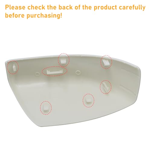 Moonlinks Compatible with Nissan Sentra 2013 2014 2015 2016 2017 2018 2019 Left Side Mirror Cover Replacement, White Primer Left Driver Side Door Rearview Mirror Cap Trim - size: Left White