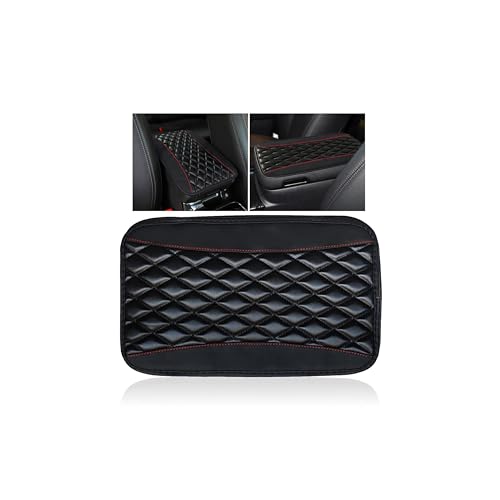 Auto Center Console Pad, Universal Waterproof Armrest Seat Box Cover, Car Interior Accessories, Leather Auto Armrest Cover Protector for Most Vehicle, SUV, Truck (Black) - color: Black