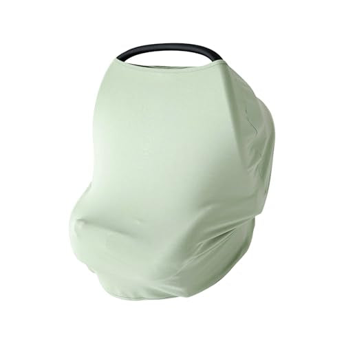 PurComfy Baby Car Seat Cover, Supersoft Bamboo Viscose Carseat Cover for Infant Boys & Girls, Breathable Multi-Use Breastfeeding Covers, Canopy for Carrier, Stroller, Shopping Cart & High Chair - color: Sage