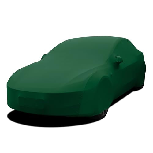 WinPower Indoor Car Cover, Fit Sedan 153-167 Inch Soft Stretch Breathable Dustproof Scratch Protection Elastic Full Cover for Underground Garage Auto Show, Green - size: S-CAR(153-167 Inch)