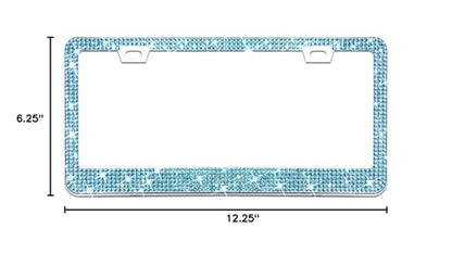 Bling Rhinestone License Plate Frame for Women 2PC，Diamond Sparkly License Plate Frames| Stainless Steel Frames & Over 1200 pcs Finest 14 Facets Glass Crystals Premium Diamond+GiftBox(Blue) - color: Blue-2PK