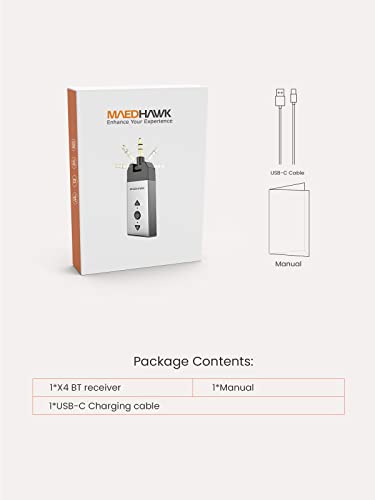 Maedhawk Bluetooth 5.2 Aux Adapter for Car Home Stereo Speaker Headphone, Wireless Audio Receiver with Rotatable 3.5mm Jack, Handsfree Calls, A2DP