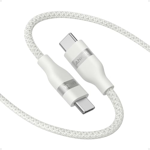 Anker Nano USB C Cable, 240W Flexible Multi-Color Braided Cord, Fast Charging Type C Charger for iPhone 17 Series, MacBook Pro and More (White, 3ft) - color: White, size: 3ft