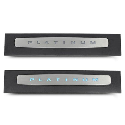 G-PLUS LED Illuminated Platinum Door Sill Plates Compatible with Ford F250 F350 F450 F550 Super Duty Crew Cab Only 2017-2022 Left and Right Door Sill Protector HC3Z-2613208-AA HC3Z-2613209-AA - size: 17-22 Ford F250