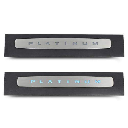 G-PLUS LED Illuminated Platinum Door Sill Plates Compatible with Ford F250 F350 F450 F550 Super Duty Crew Cab Only 2017-2022 Left and Right Door Sill Protector HC3Z-2613208-AA HC3Z-2613209-AA - size: 17-22 Ford F250