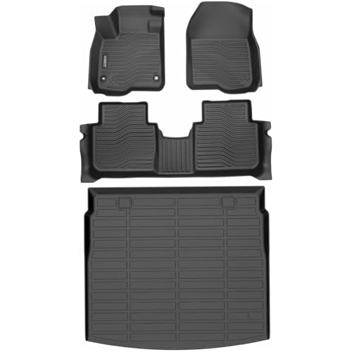 Auxko All Weather Floor Mats Upper Cargo Mat Fit for Honda CR-V 2023 2024 2025 2026(Include Hybrid) TPE Rubber Liners CRV Accessories Odorless Anti-Slip Floor Mats Cargo Mat for Upper Position - size: Crv|2023-2026|floor+upper Cargo Mats