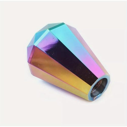 JDM Diamond Brunt Manual Gear Shift Knob | Multi-Color Acrylic with Metallic Finish | Fit for American Cars | Durable & Stylish Car Interior Accessory, Cute Car Gear Shifter Cover