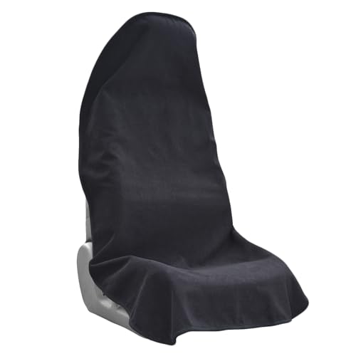 Car Seat Covers Universal Car Protective Front Seat Covers Washable Non-Slip Seat Protectors for Gym Workouts,Waterproof and Sweatproof Towel Seat Covers for Cars,Trucks, Jeeps (Black) - color: Black
