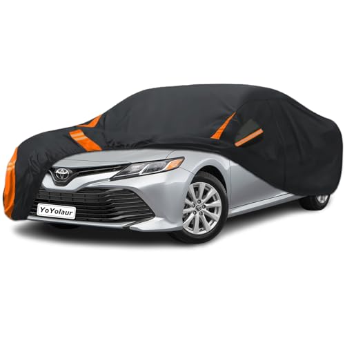 10-Layer for Toyota Camry Car Cover Waterproof All Weather for Automobiles, Outdoor Full Cover Soft Cotton Lining Rain Snow UV Protection with Door Zipper, Fit for Toyota Camry 1996-2025 - size: Custom Fit for Toyota Camry