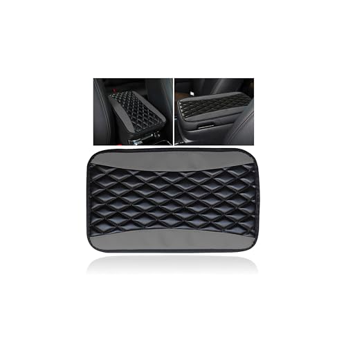 Auto Center Console Pad, Universal Waterproof Armrest Seat Box Cover, Car Interior Accessories, Leather Auto Armrest Cover Protector for Most Vehicle, SUV, Truck (Gray) - color: Gray
