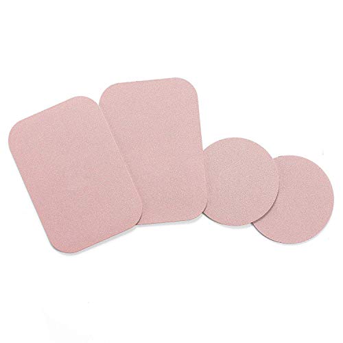 Mount Metal Plate with Adhesive for Magnetic Cradle-Less Mount - X4 Pack 2 Rectangle and 2 Round (Compatible with Magnetic mounts) (Rose Gold) - color: Rose Gold