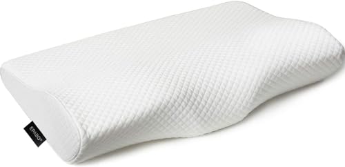 EPABO Contour Memory Foam Pillow Orthopedic Sleeping Pillows, Ergonomic Cervical Pillow for Neck Pain - for Side, Back and Stomach Sleepers, Free Pillowcase Included (Firm & Near King) - color: White, size: Near King(26*16*5 Inch)