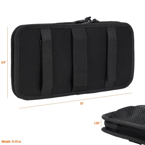 TACNEX Tactical Visor Organizer MOLLE Panel with Zipper Storage Pouch & Sunglasses Holder Car Essentials EDC Gear Tool Pack Vehicle Accessories for Truck Pickup Van SUV ORV (Sun Visor Organizer)
