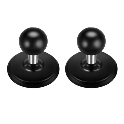 Adhesive Ball Mount Base with 1 inch Ball Compatible with RAM Mounts B Size Double Socket Arm, 1” Ball Head Adapter for GPS Bike Motorcycle Phone Holder for Car Dashboards, Black (2 pcs) - color: Black-2