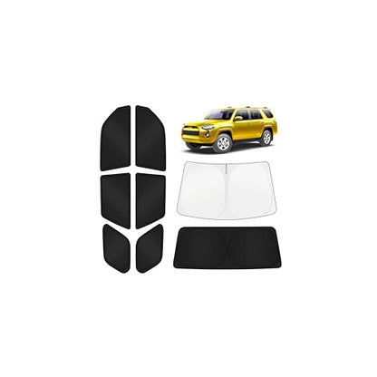 KUST Car Window Shades for Toyota 4Runner 2010-2024 Windshield Sun Shade Side Window Cover UV Block Privacy Protection 4Runner Accessories for Camping Blackout Rear Back Full Set 8PCS - size: FOR | Toyota 4Runner 2010-2024