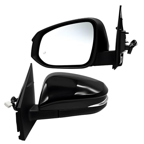 Left Driver Side Mirror Assembly Compatible with RAV-Four 2015-2018 Heated Blind Spot Detection Turn Signal Power 879400R190 Black (8Pins)