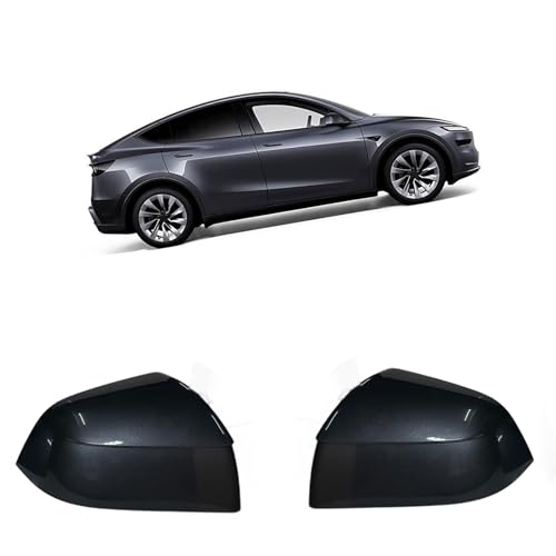 Compatible with Tesla Model Y Juniper Side Mirror Cover Replacement 2025(Universal 2021-2024), Left & Right Side Rearview Mirror Cover Cap for Model Y Juniper Accessories(Gray)2pcs - color: Gray
