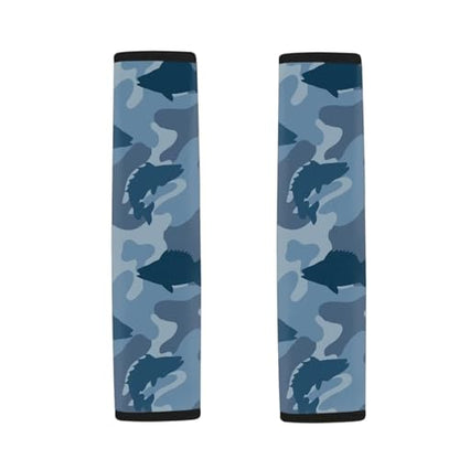 Fishing Camo Car Seat Belt Pad Cover Soft Universal Car Seat Belt Pads Cover Anti-Slip Shoulder Strap Protect Interior Automotive for Most Vehicle, SUV, Truck, Cars - color: Fishing Camo
