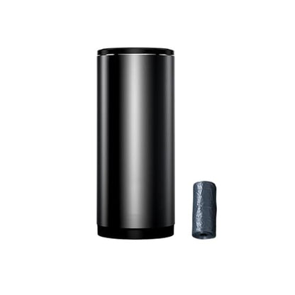 Tumecos Car Trash Can,Vehicle Automotive Cup Holder Bottle Trash Can, Garbage Can with Lid Dust Box Cup Holder (Black) - color: Black1