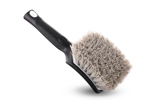 Detail Factory - ProGrip XL Tire Brush - Ergonomic ProGrip Handle - Stiff Synthetic Bristles to Cut Through Grime - Black Ice - color: Black Ice, size: X-Large