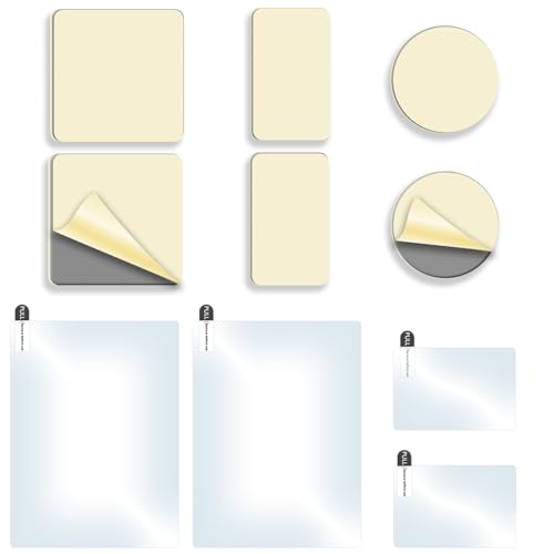 10Pcs Heavy Duty Dash Cam Sticky Pads and Windshield Electrostatic Film,Heat Resistant Double Sided Sticky Tape for GPS Holder,Dashboard Phone Mount Stronger Bond,Customizable,No Residue,Easy Install - color: The White Double-sided Sticker Adhesive