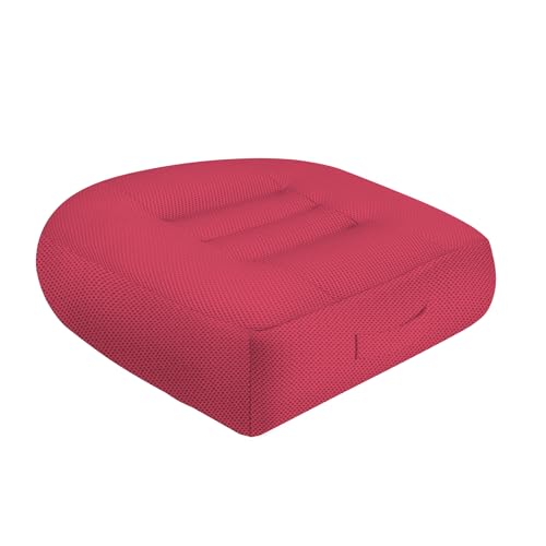 Car Booster Thick Height Adjustable Seat Cushion with Breathable Mesh Cover, Portable Seat Cushion for Driving, Office Chairs Wheelchairs Trucks SUV's and Home Use Pink - color: Pink, size: Standard - Without Straps