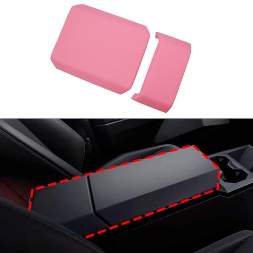 Barong for Tesla Cybertruck Accessoriess Interior Stickers Car Armrest Cover Center Console Middle Console Armrest Seat Box Cover Trim Frame Decal Pink - color: Middle Console Cover Armrest Seat Box