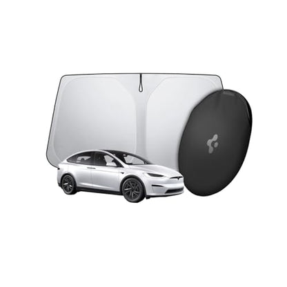 Spigen Windshield Sunshade for All Tesla Model X (2015 to Current) Triple-Coated Front Sun Shade - size: Model X