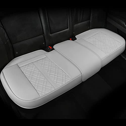 SanQing Car Seat Cover for Rear Car Seat Bottom,Luxury PU Leather Seat Cushion Protector Auto Interior Seat Cover Without Backrest,Full Wrapping Edge Works with Sedan SUV Pickup Minivan (Gray Rear) - color: gray rear