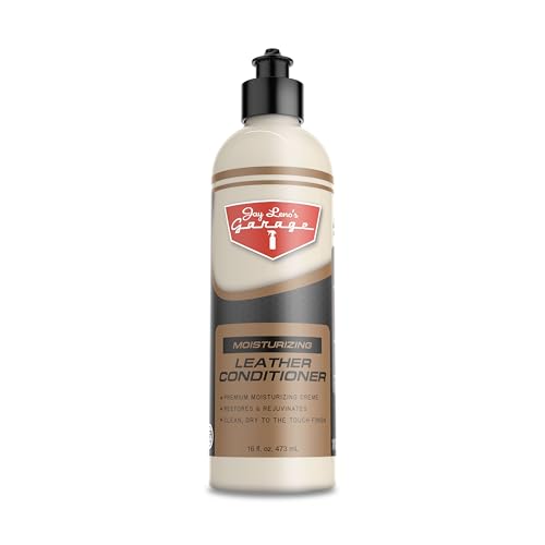 Jay Leno's Garage Car Leather Conditioner and Auto Leather Care - Professional Leather Conditioner for Car Seats, Nourishes Protects & Restores, Lanolin & Beeswax Formula, Non-Greasy Finish (16 oz) - style: Conditioner