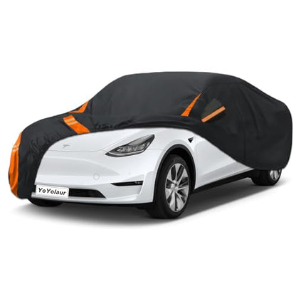 10-Layer Compatible with Tesla Model 3 Car Cover Waterproof All Weather for Automobiles, Outdoor Full Cover Soft Cotton Lining with Door Zipper, Fit for Model 3 2017-2025 - size: Custom Fit for Model 3