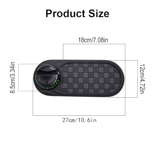 Multifunction Car Anti-Slip Mat, 2026 New Anti Slip Mat for Car Dashboard with Temporary Parking Numbe, Universal Car Phone Holder Pad for Phones Sunglasses Keys Gadgets (Gray Black) - color: Gray Black
