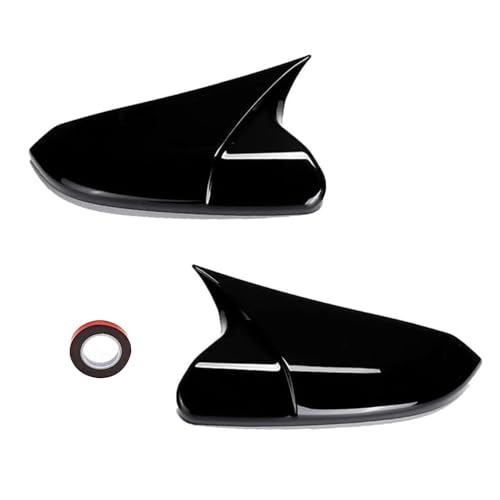 Moonlinks Compatible with 2016-2021 Honda Civic Side Ox Horn Mirror Cover Overlay, Glossy Black LH & RH Side Door Rearview Mirror Cap Trim for 10th Gen Civic,2019-2022 Insight,(1 Pair) - size: 10th OX Horns -Pair Black