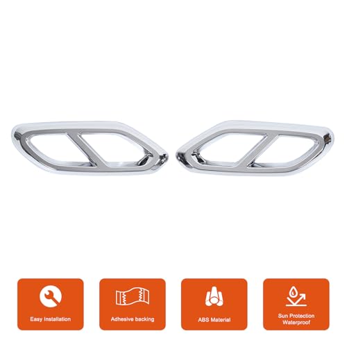 2PCS Car Exhaust Pipe Cover Compatible with Mercedes-Benz GLC Class 2023 Exhaust Tail Pipe Cover Trim Rear Bumper Exhaust Pipe Cover ABS Exterior Accessories (Silver) - style: Silver