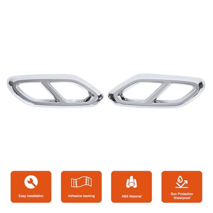 2PCS Car Exhaust Pipe Cover Compatible with Mercedes-Benz GLC Class 2023 Exhaust Tail Pipe Cover Trim Rear Bumper Exhaust Pipe Cover ABS Exterior Accessories (Silver) - style: Silver