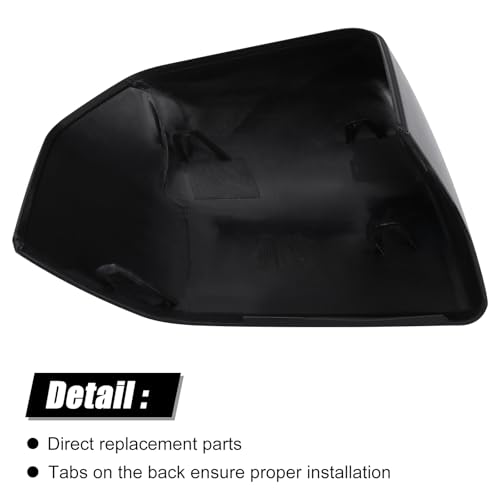 Glossy Black Direct Replacement Side Mirror Covers Caps for 2015-2020 Ford F150, Directly Replace Style, Not Sticker Style (Black) - color: Black