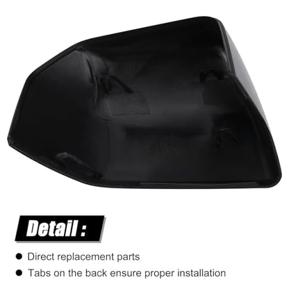Glossy Black Direct Replacement Side Mirror Covers Caps for 2015-2020 Ford F150, Directly Replace Style, Not Sticker Style (Black) - color: Black