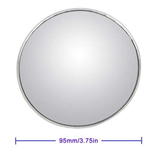 2PCS Large Stick-on Convex Blind Spot Mirror, 3.75" HD Glass Big Round Convex Rear View Mirror, Strong Adhesive for Car, Van, SUV and Trucks (3-3/4"(95mm), Frameless)