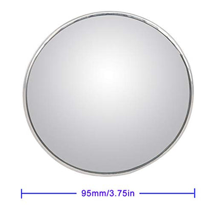 2PCS Large Stick-on Convex Blind Spot Mirror, 3.75" HD Glass Big Round Convex Rear View Mirror, Strong Adhesive for Car, Van, SUV and Trucks (3-3/4"(95mm), Frameless)