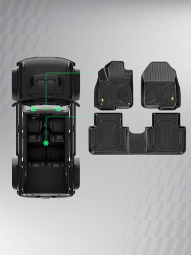 YHTAUTO Automotive Floor Mats Compatible with Honda CR-V 2017-2022 Hybrid Models, TPE All Weather Floor Liner Odorless Custom Fit Car Mats, 1st & 2nd Row, Set of 3 - size: 2017-2022