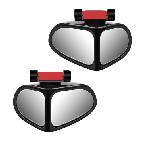 2PCS Car Blind Spot Mirrors, Double-Sided 360° Adjustable Rotating Rear View Mirror, HD Glass Wide Angle Auxiliary Blindspot Mirror, Universal for Most Car