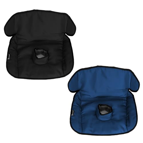 Lynmark® 2x Potty Training Car Seat Protector for Child Car Seat- Waterproof Soft Car Seat Piddle Pads for Toddlers, Baby- Travel-Friendly Washable Liner for Spills, Nappy Leak, Accident- Navy & Black - color: Navy and Black