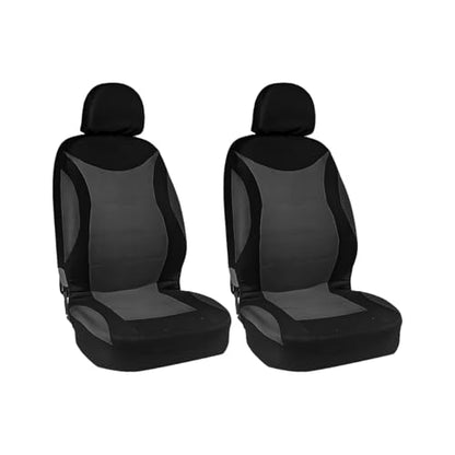Car Front Seat Cover Set, Waterproof Vehicle Frontseat Protector with Removable Headrest, Washable Automotive Interior Seat Accessories, Universal Fit (Black/Gray) - color: black/gray