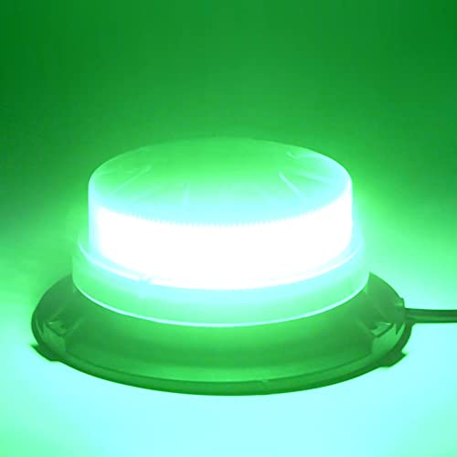 Green Led Emergency Strobe Beacon Lights with Magnetic Mount and 8 Flash Models Warning Safety Flashing Rooftop Signal Lamps for Vehicles Forklift Truck Tractor Golf (24-LED 12V-24V) - color: #4 Green