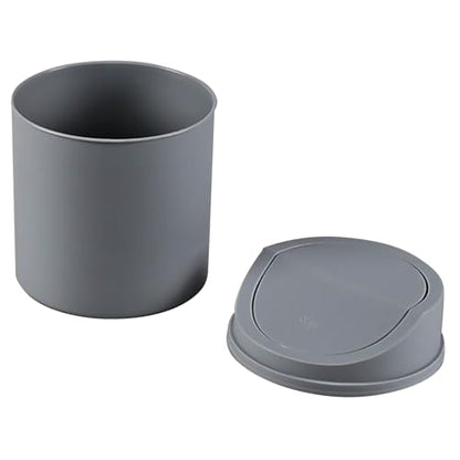 2 L Plastic Mini Desktop Trash Can, Tiny Garbage Can with Swing Lid, Gray - color: gray
