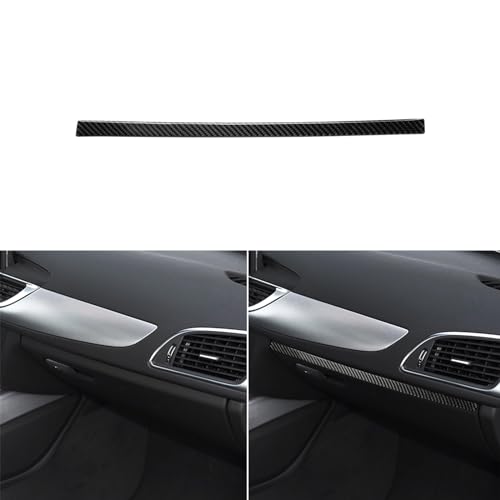 Real Carbon Fiber Interior Accessories Sticker Compatible with Audi A6 S6 C7 A7 S7 4G8 2012 2013 2014 2015 2016 2017 2018 Car co-Pilot Dashboard Decor Trim Decal Cover Black - color: Co-pilot Dashboard Decor Trim