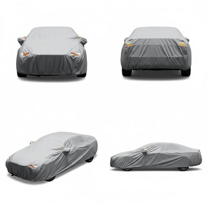 6 Layers Car Cover Waterproof All Weather for Automobiles Outdoor Full Cover Rain Sun UV Protection with Zipper Cotton Size A0 (Up to 177") Universal Fit for Sedan - size: A0 Fit Sedan-Length (Up To 177")